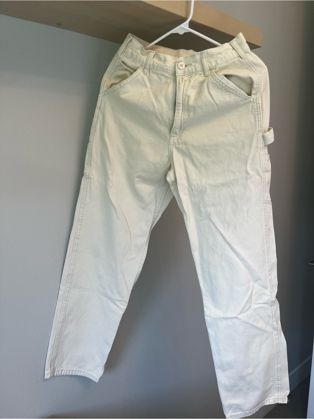 Brandy Melville Cream Cargo Work Pants